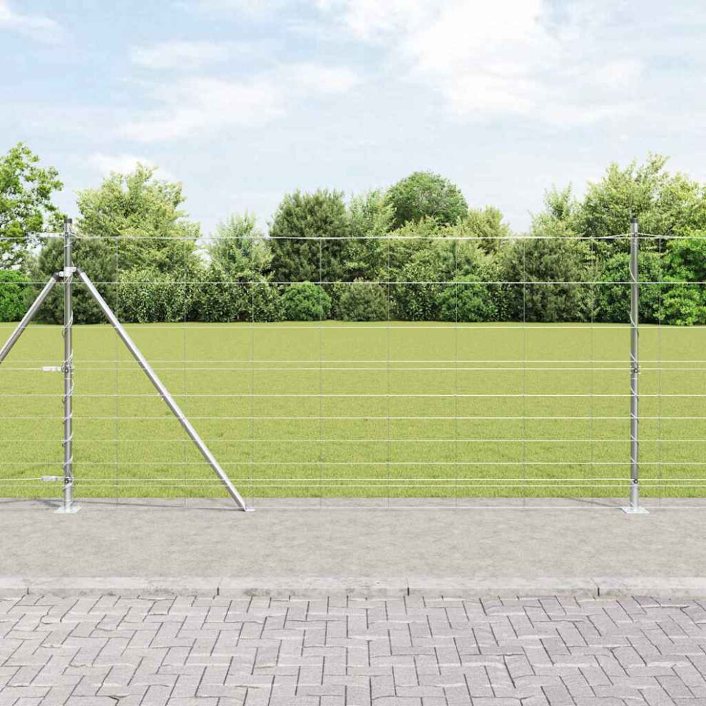 Vidaxl Welded Wire Fence With Concrete Base 25 X 1.2 M (W X H)