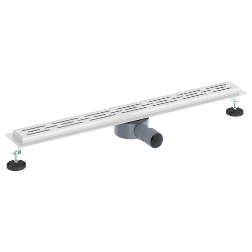VidaXL vidaXL Shower Drain Line Design with 360 Siphon Silver 80 cm 1