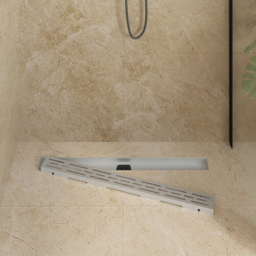 VidaXL vidaXL Shower Drain Line Design with 360 Siphon Silver 80 cm 2