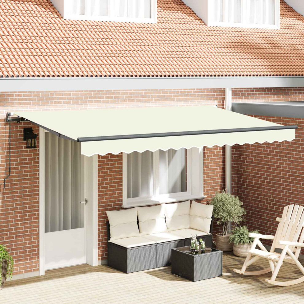 Vidaxl Retractable Awning Cream 350 X 200 Cm Fabric