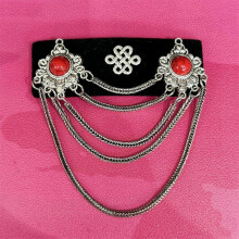 (8) Ethnic Mongolian Inspire Lint Hair Clip Featuring Tassels and Intricate Rhinestones Detail for Weddings and Festivals