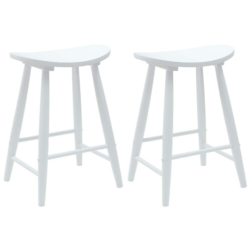 VidaXL vidaXL Dining Chairs 2 pcs White 46 x 37 x 63 cm Solid Rubber Wood 1