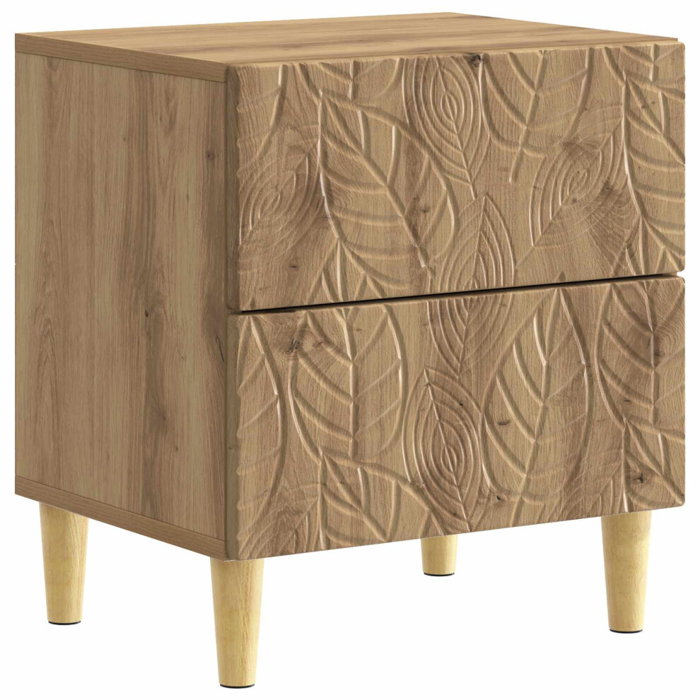 Vidaxl Bedside Table Artisan Oak 43 X 34.5 X 48 Cm Engineered Wood