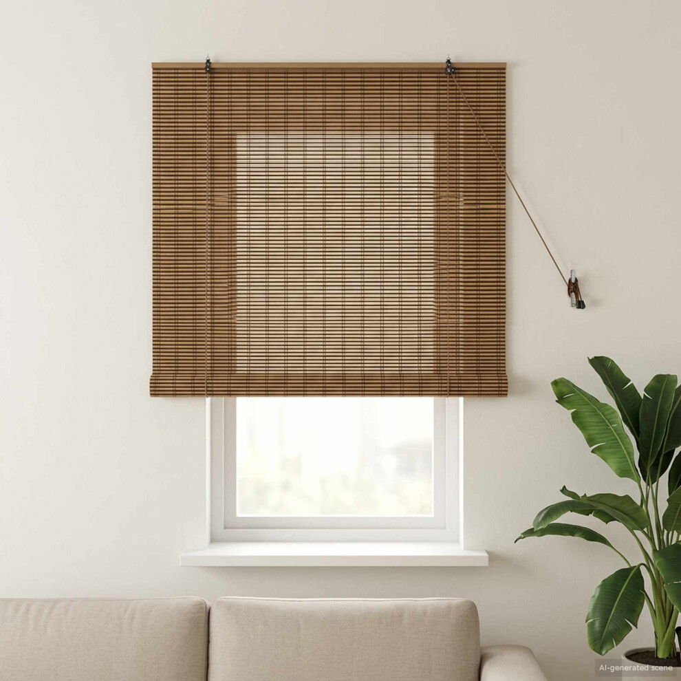 Vidaxl Roller Blind Brown 130 X 160 Cm Bamboo