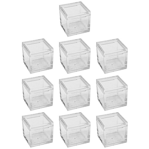 20Pcs Acrylic Box Trays for 0.39Inch 10mm Elements Cubes Clear Case Periodic Table Bracket for Elements Collections 1