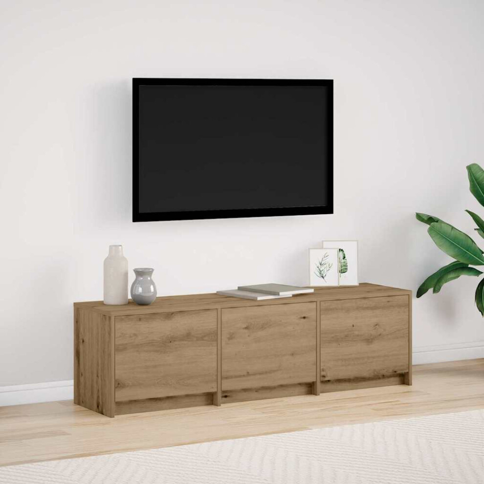 Vidaxl Tv Cabinet With Led With Drawer Artisian Oak 140 X 34 X 40 Cm