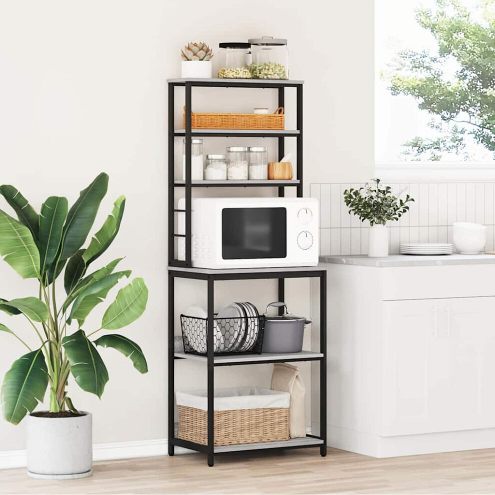 Vidaxl Kitchen Shelf Sonoma 60 X 40 X 168 Cm Engineered Wood Grey