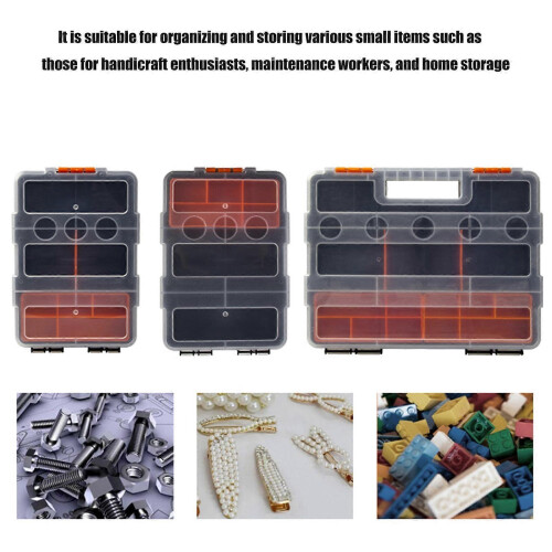 (Style E) Multipurpose Workshop Organizer Containers Removable Dividers with Carry Handle for Nuts Bolts Screws Accessories 1