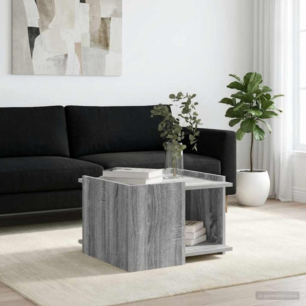 Vidaxl Coffee Table Sonoma 50.5 X 50 X 33 Cm Engineered Wood Grey