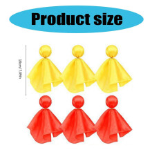 (Yellow) 6pcs Referee Flags Penalty Flags Party Accessories for Soccer Ref Umpire Coaches Tossing Flags Challenge Flags Red