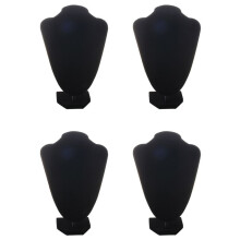 4X Shop Mannequin Bust Jewelry Necklace Pendant Earring Display Stand Holder Black-XL