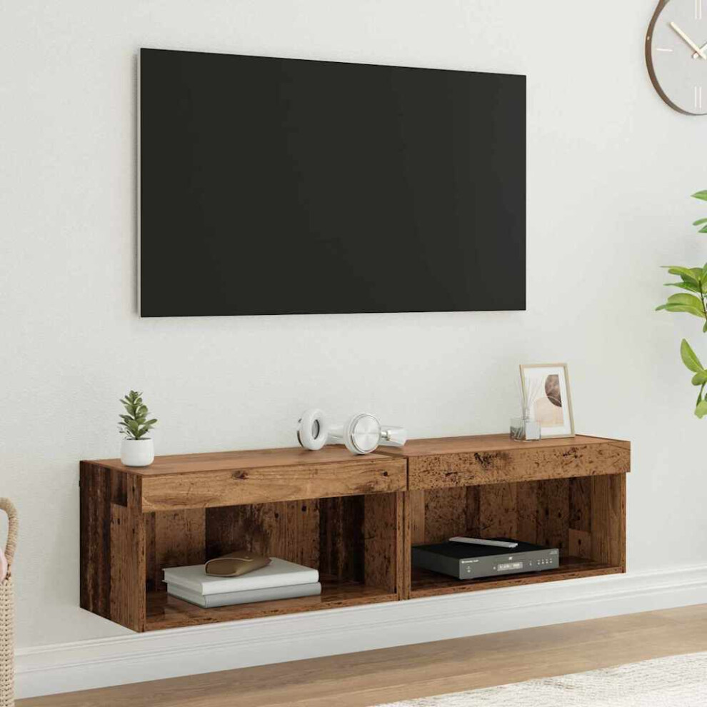 VIDAXL TV Cabinet with LED Light - Engineered Wood - Brown - 30 x 60 x 30cm - Image 3