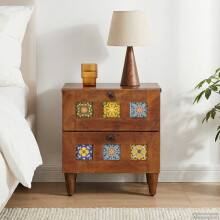 vidaXL Bedside Cabinet Brown 40 x 33 x 46 cm Solid Mango Wood