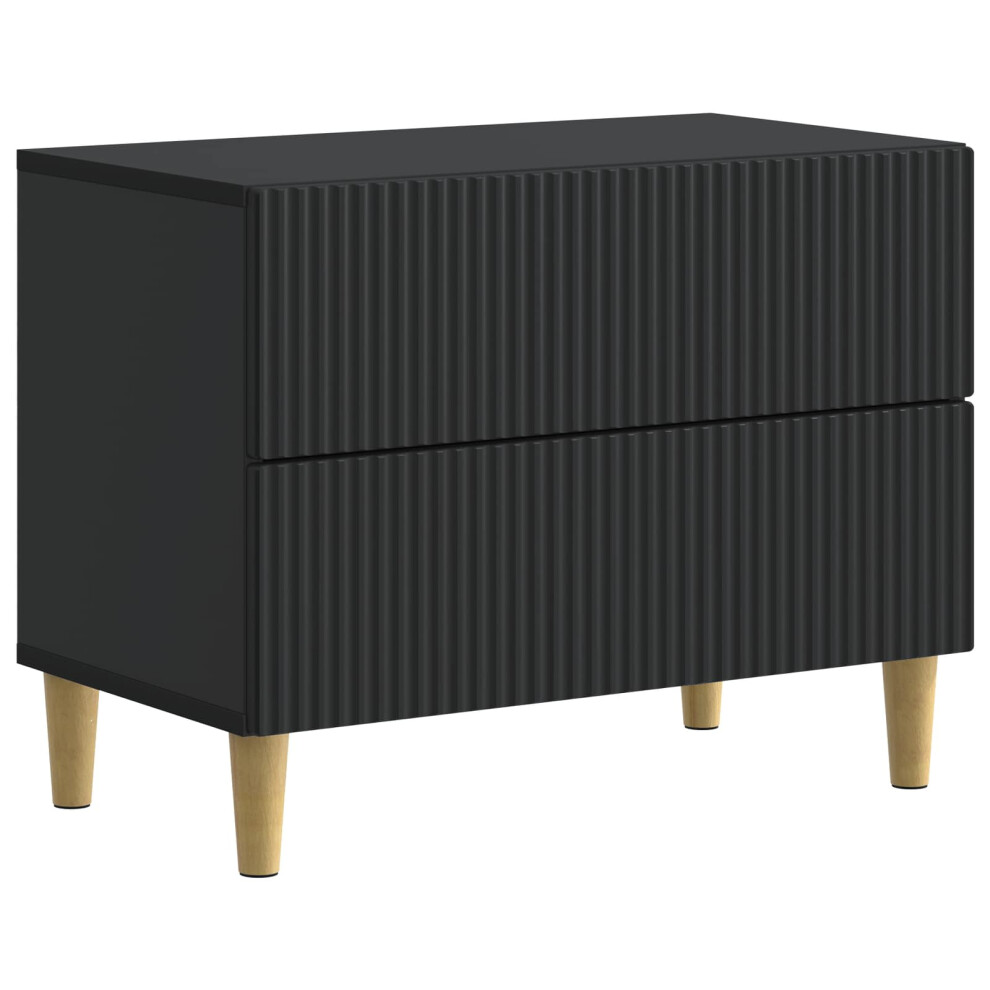Vidaxl Bedside Cabinet 62 X 34.5 X 48 Cm Engineered Wood Black