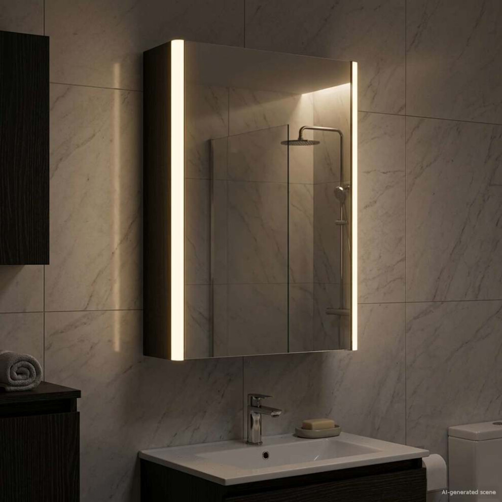 Vidaxl Bathroom Mirror Cabinet Black Oak 33 X 11.5 X 50 Cm