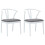 VidaXL vidaXL Dining Chair 2 pcs White and Grey Solid Rubber Wood 2