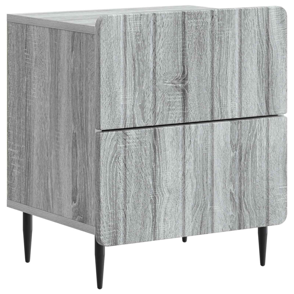 Vidaxl Bedside Cabinet Sonoma 43 X 34.5 X 49.5 Cm Engineered Wood Grey