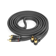 (black elbow) 30cm-10m Stereo Cable 2RCA Aux Cord Wire Double End 2RCA Male Connectors Line for Connecting HDTV HiFi Equipment silver