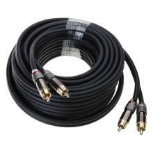 (black straight head) 30cm-10m Stereo Cable 2RCA Aux Cord Wire Double End 2RCA Male Connectors Line for Connecting HDTV HiFi Equipment silver