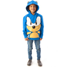 Sonic The Hedgehog Hoodie För Barn Karaktär 3D Öron Blå Jumper 6-7 År