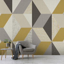Superfresco Easy Tribal Geo Neutral Print To Order 3m x 2.8m Mural | Wallpaper Roll