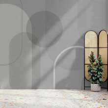 Superfresco Easy Arched Geo Muted Blue Print To Order 3m x 2.8m Mural | Wallpaper Roll