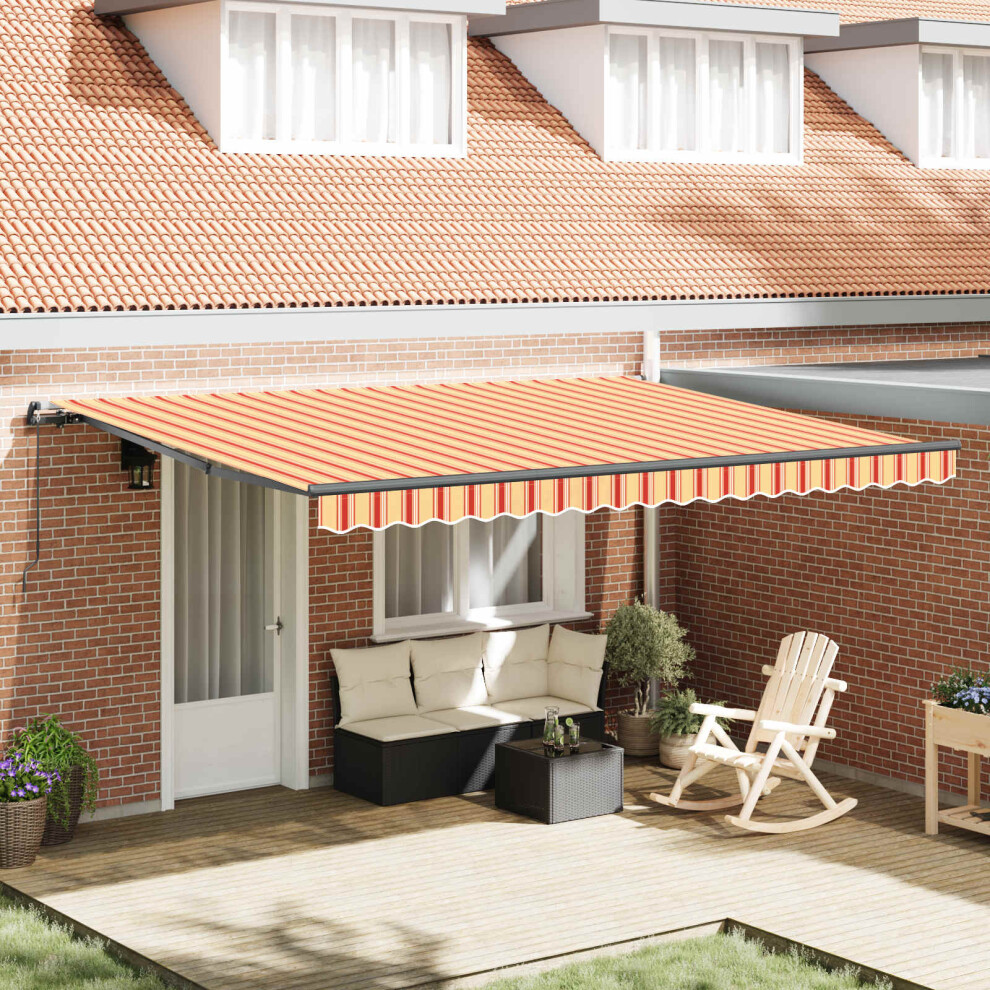 Vidaxl Retractable Awning And 450 X 300 Cm Yellow/Orange
