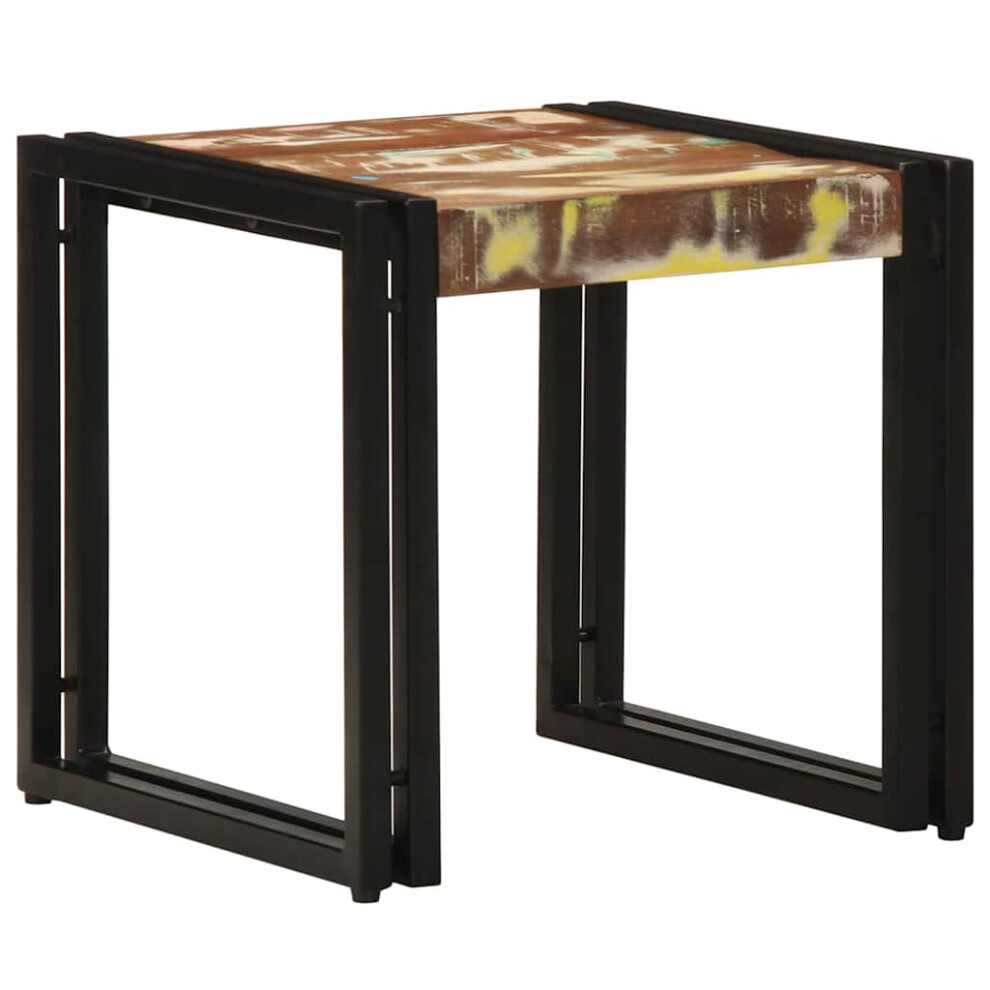 Vidaxl Coffee Table Multicolour 40 X 40 X 38 Cm Solid Reclaim Wood