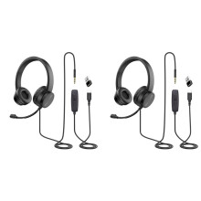 2X USB Headsets with Microphone Noise Cancelling Stereo Headsets for Call Center Office, Conference Call, Skype Chat