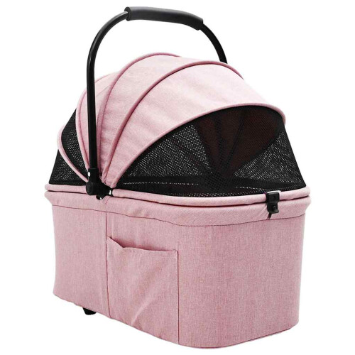 VidaXL vidaXL Folding Pet Stroller Adjustable Pink 78 x 54 x 101 cm Polyester 2
