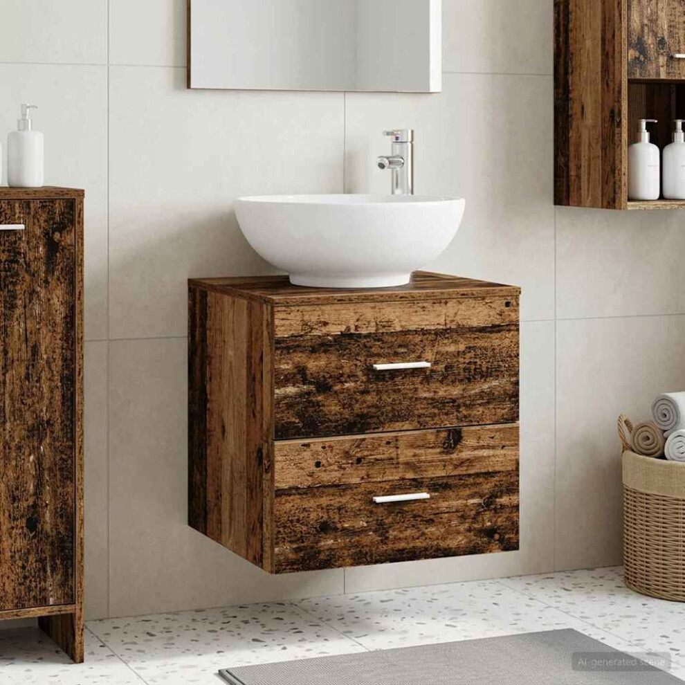 Vidaxl Wall-Mounted Sink Vanity Old Wood 49.5 X 44.5 X 66.5 Cm