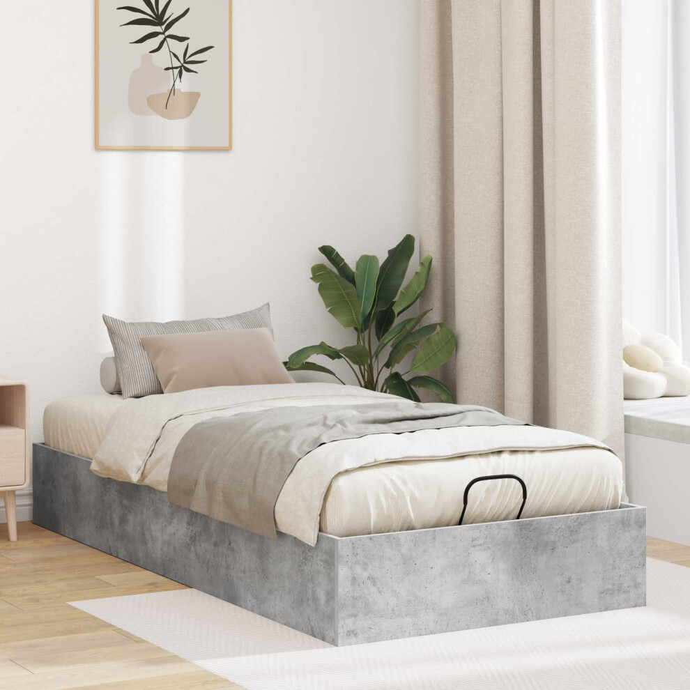 Vidaxl Ottoman Bed Frame Concrete Grey 80.5 X 200 Cm Engineered Wood