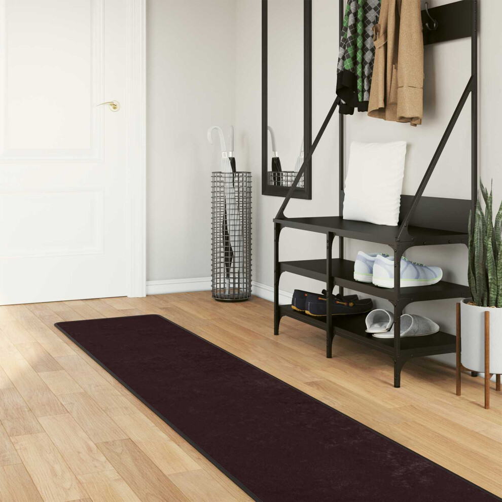Vidaxl Rug Runner Marsa 50 X 400 Cm Polyester And Pvc Anthracite