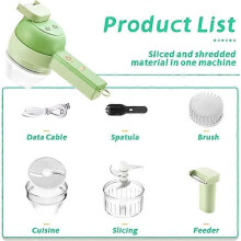 4 in 1 Handheld Electric Vegetable Cutter, Kitchen Electric Multi-Chopper Vegetable Chopper Garlic Chopper for Garlic, Onions, Vegetables, Meat, Mince