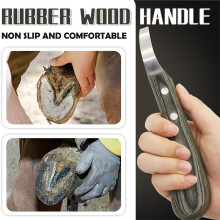 Cuchillo para Pezuñas de Doble Filo, Cuchillo para Recortar Pezuñas, Mango de Madera, Hoja de Acero Inoxidable con Bucle, Cuchillo Multiusos para