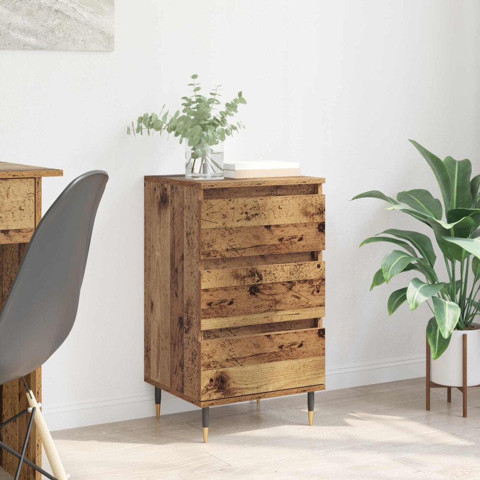 Vidaxl Sideboard With Drawer Old Wood 35 X 40 X 70 Cm Engineered Wood