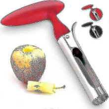 2026 Best Apple Corer, Apple Corer with Abs Handle, Food-grade Stainless Steel Blade And Serrated Edge, Practical Apple Corer (red) - KeJ