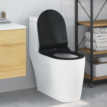 vidaXL Toilet Seat Adjustable Black 50 x 36.5 x 5 cm Polypropylene