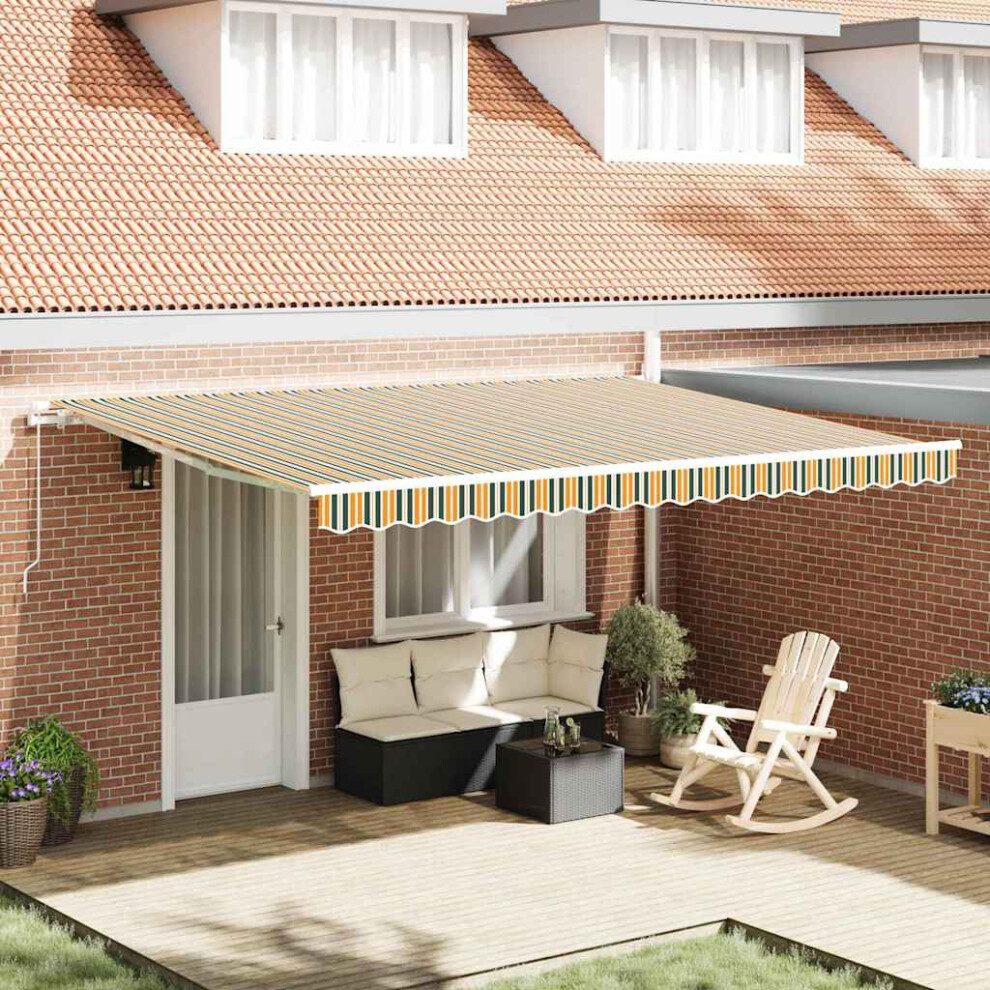 Vidaxl Retractable Awning And 450 X 350 X 165 Cm Green/Yellow