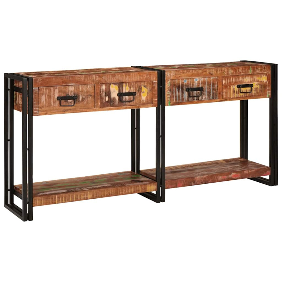 VIDAXL Console Tables Set of 2, Rectangular Wooden Hallway Furniture 161 x 33 x 75 cm - Image 2