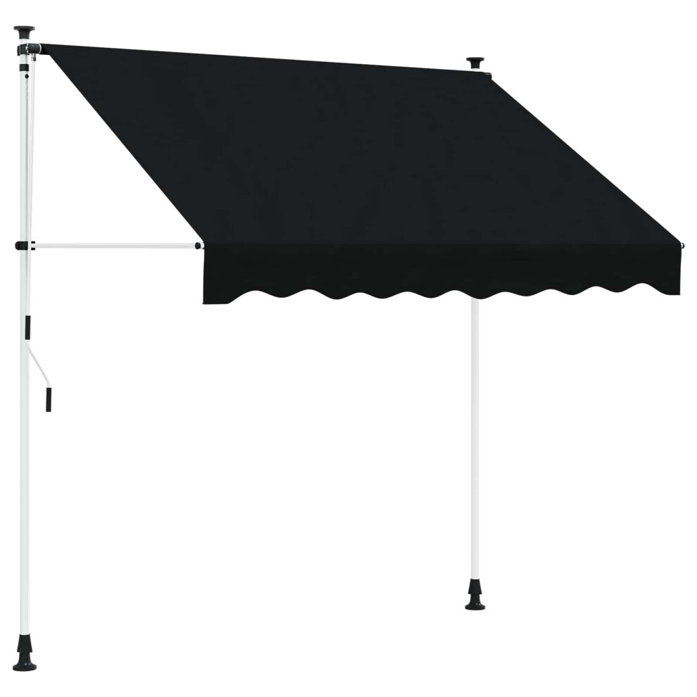 Vidaxl Manual Retractable Awning 250 Cm Black