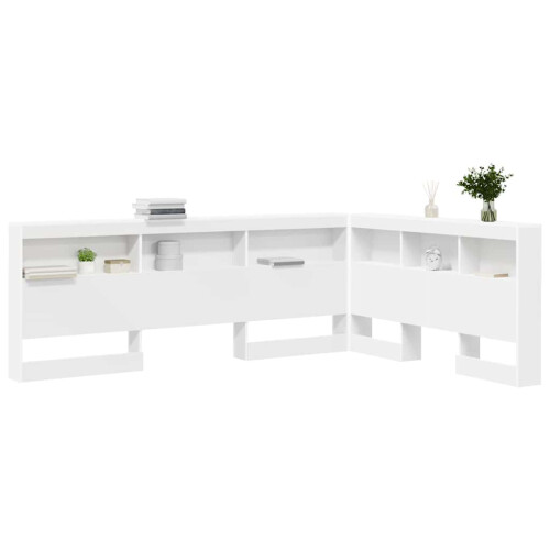 VidaXL vidaXL Storage Headboard with Shelf White 150 cm Engineered Wood 2