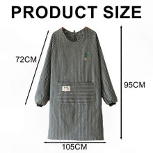 (grey) 2-Pack Adult Long-Sleeve Aprons, Waterproof Oil-Resistant Cotton Overalls for Home and Restaurant Use