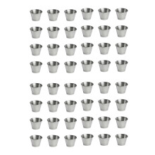 48 Pack Stainless Steel Condiment Sauce Cups,Commercial Grade Dipping Sauce Cups,Ramekin Condiment Cups Portion Cups