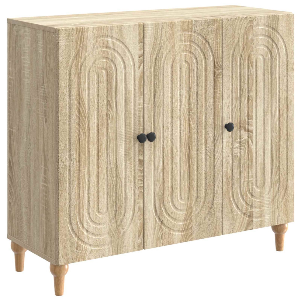 Vidaxl Sideboard Sonoma Oak 89 X 34.5 X 80 Cm Engineered Wood