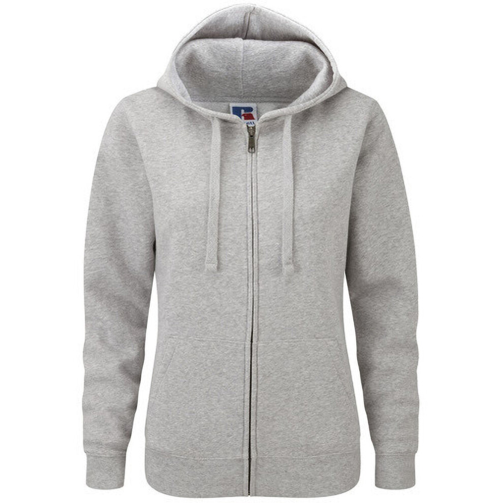 Russell (2Xl, Light Oxford) Mens Authentic Full Zip Hooded Sweatshirt / Hoodie