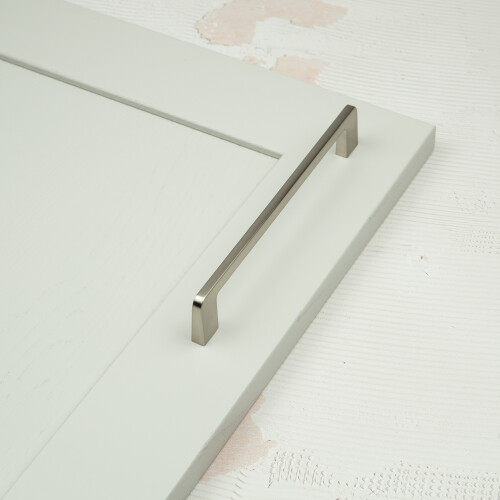 160mm Satin Nickel Cabinet Grey Curved Handle Kitchen 1