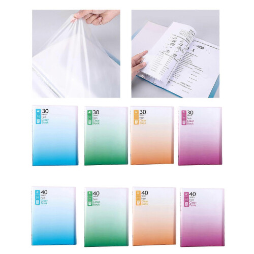 (Emerald 40 pages) 30 Pockets Display Folder Multipurpose Document Project Folder Letter Size Display Folders Book with Protective Sleeve