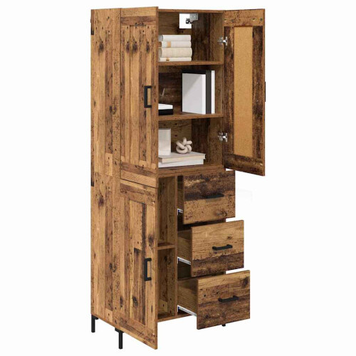 VidaXL vidaXL Highboard with Drawer 2 pcs Old Wood Engineered Wood 2