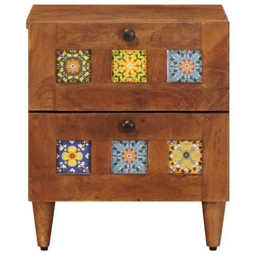 VidaXL vidaXL Bedside Cabinet Brown 40 x 33 x 46 cm Solid Mango Wood 2